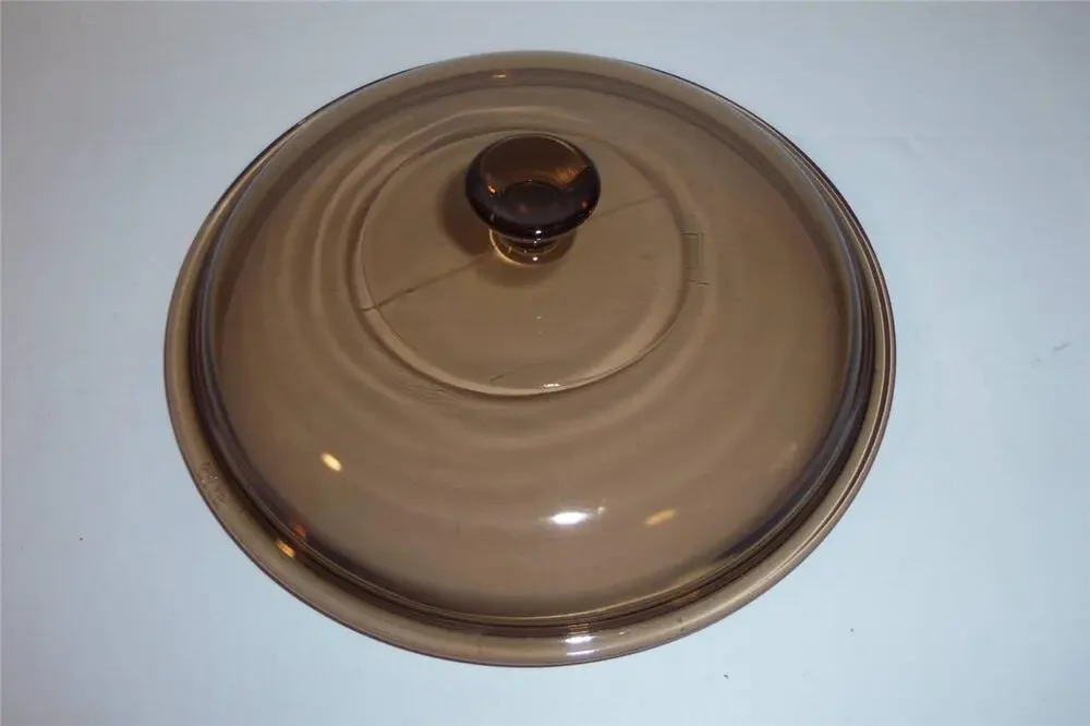 20 cm Amber Glass Replacement Lid Round -111318